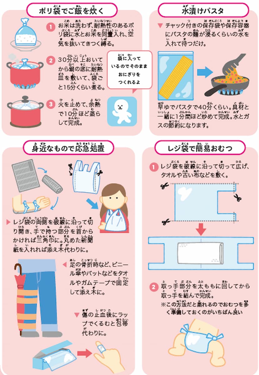 レジ袋や新聞紙が防災グッズに　災害時に役立つ簡単アイデアの画像4